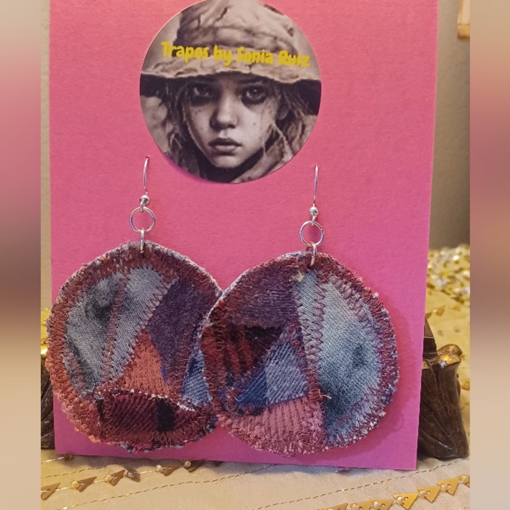 🔴SOLD Handcrafted Patchwork Earrings